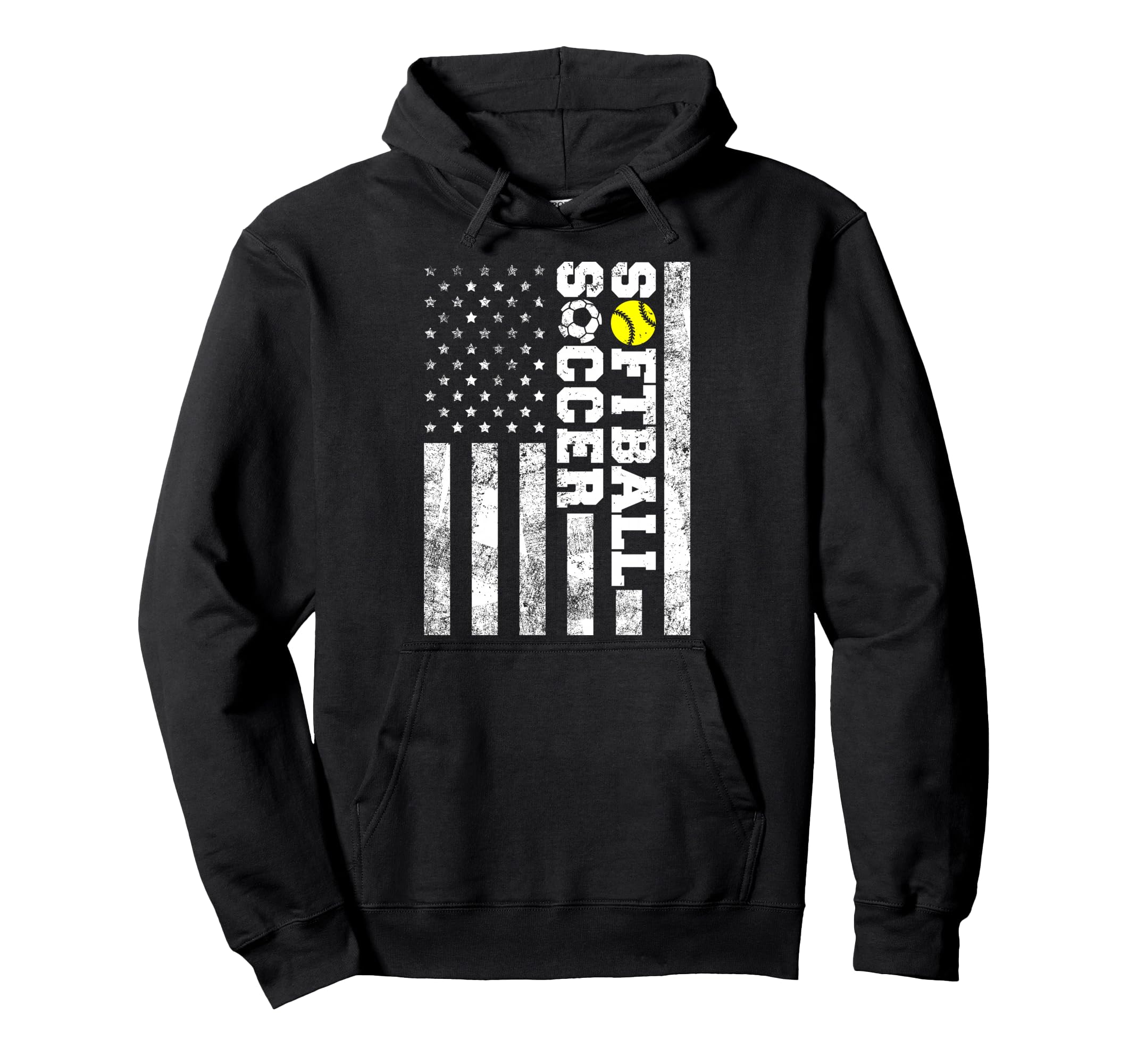 American Distressed Flag Funny Hoodie - Casual Everyday Wear for Adults - T-Shirt, Sweatshirt, Hoodie