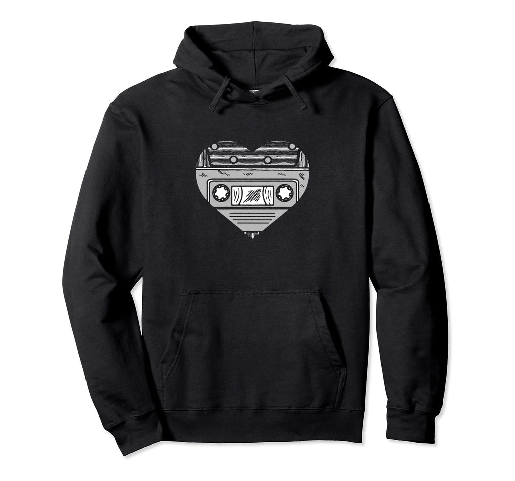 Cassette Tape Heart 80S Music Lovers Hoodie - Novelty Apparel Men Women - T-Shirt, Sweatshirt, Hoodie