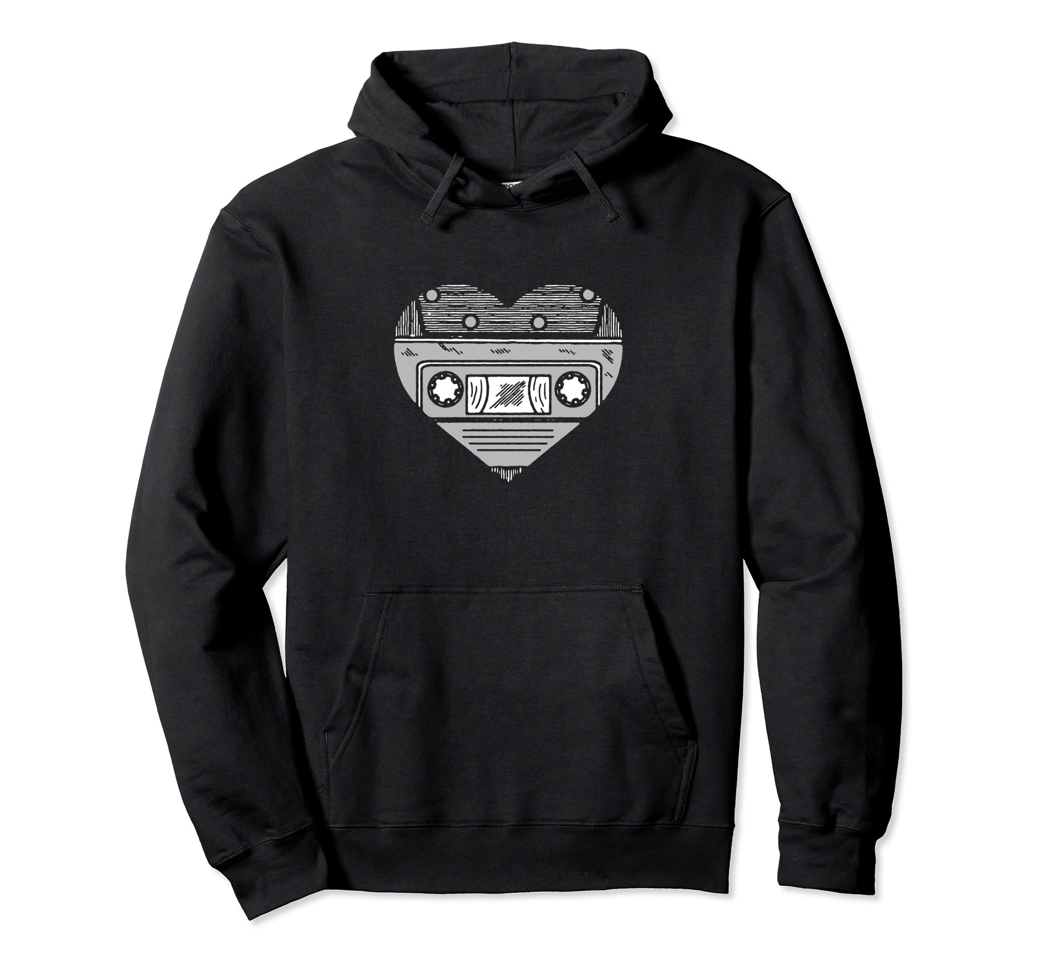 Cassette Tape Heart 80S Music Lovers Hoodie - Novelty Apparel Men Women - T-Shirt, Sweatshirt, Hoodie