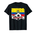 Ecuador Flag And Soccer Ball Distressed T-Shirt - Trendy Graphic Unisex - T-Shirt, Sweatshirt, Hoodie