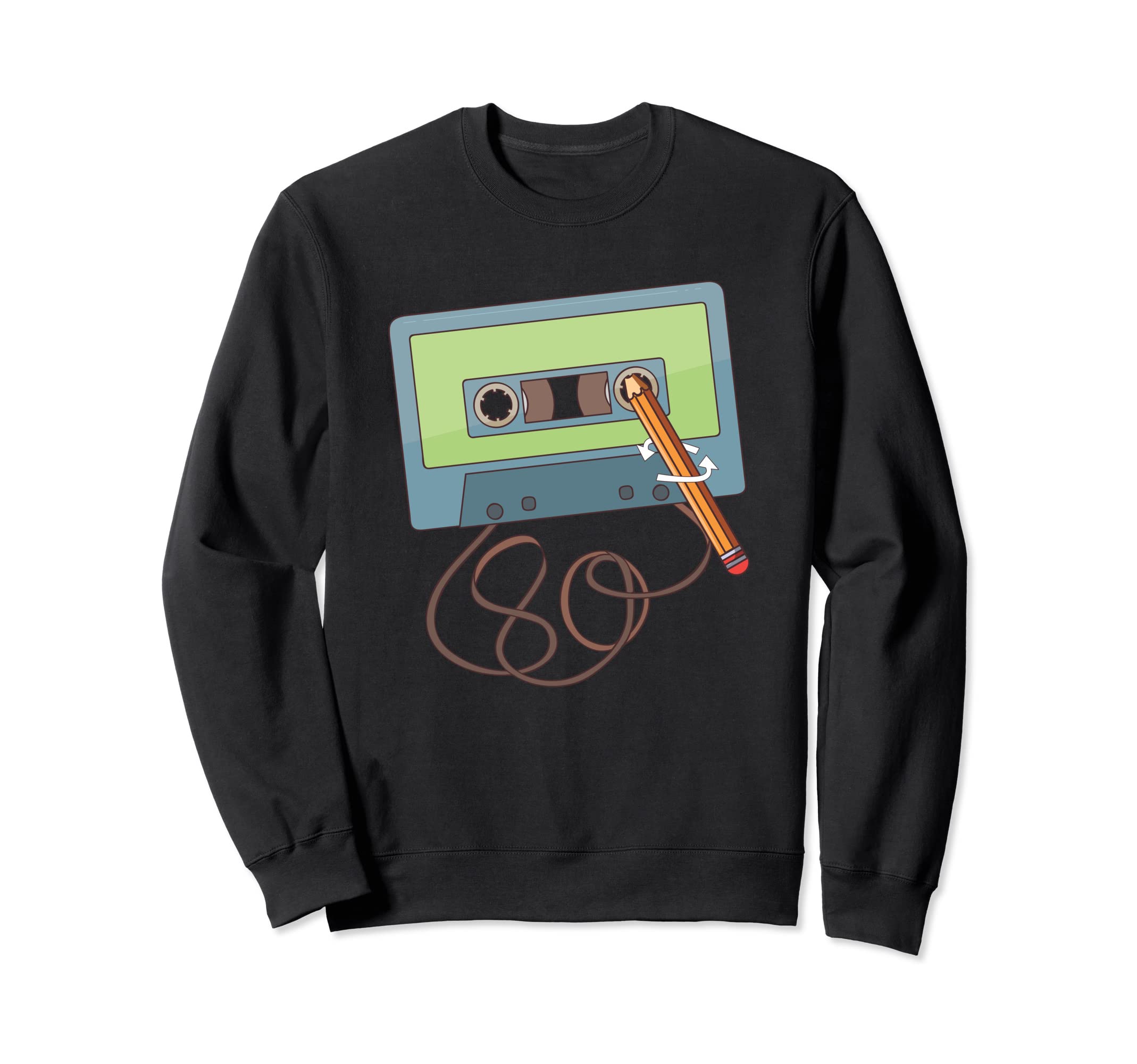 Old School Pencil Cassette Tape Sweatshirt - Custom Art Print Unisex - T-Shirt, Sweatshirt, Hoodie
