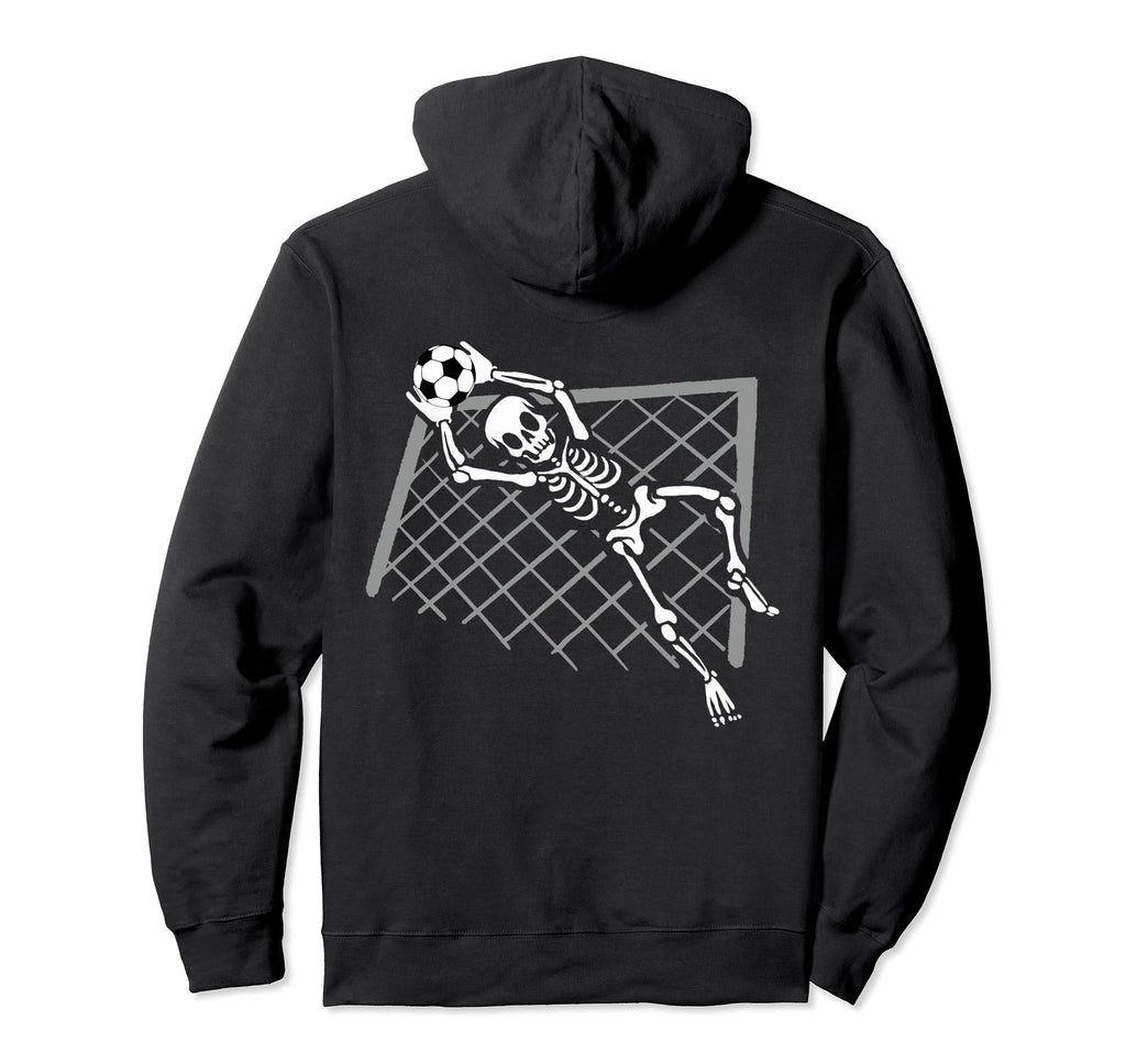 Skeleton Goalkeeper Soccer Goalie Hoodie - Fun Novelty Design for Adults - T-Shirt, Sweatshirt, Hoodie