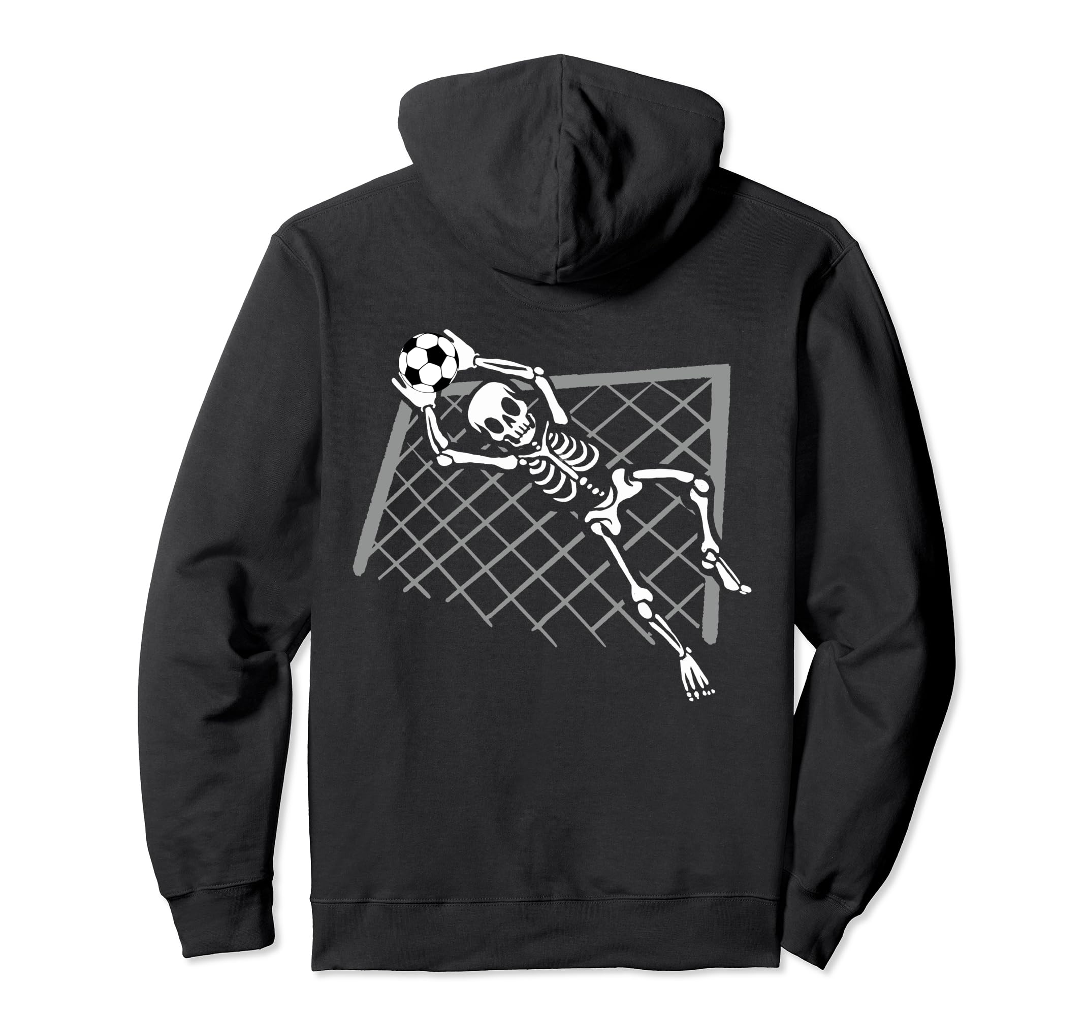 Skeleton Goalkeeper Soccer Goalie Hoodie - Fun Novelty Design for Adults - T-Shirt, Sweatshirt, Hoodie