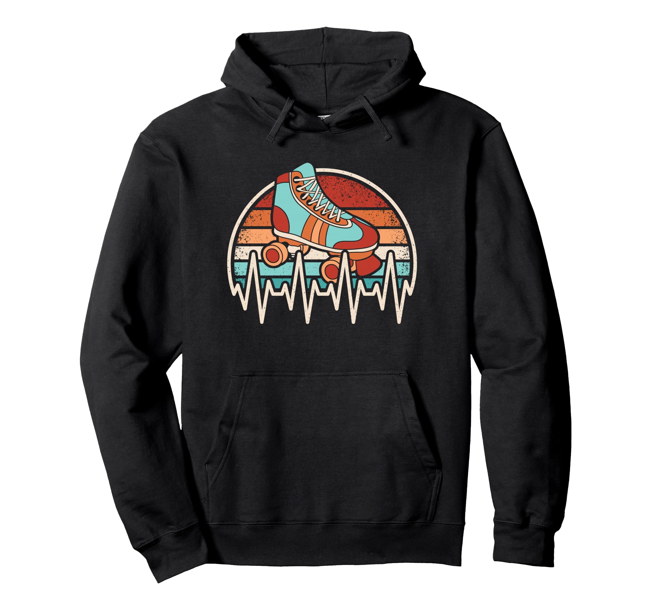 Roller Skate Heartbeat Roller Skating Hoodie - Unique Graphic Men Women - T-Shirt, Sweatshirt, Hoodie