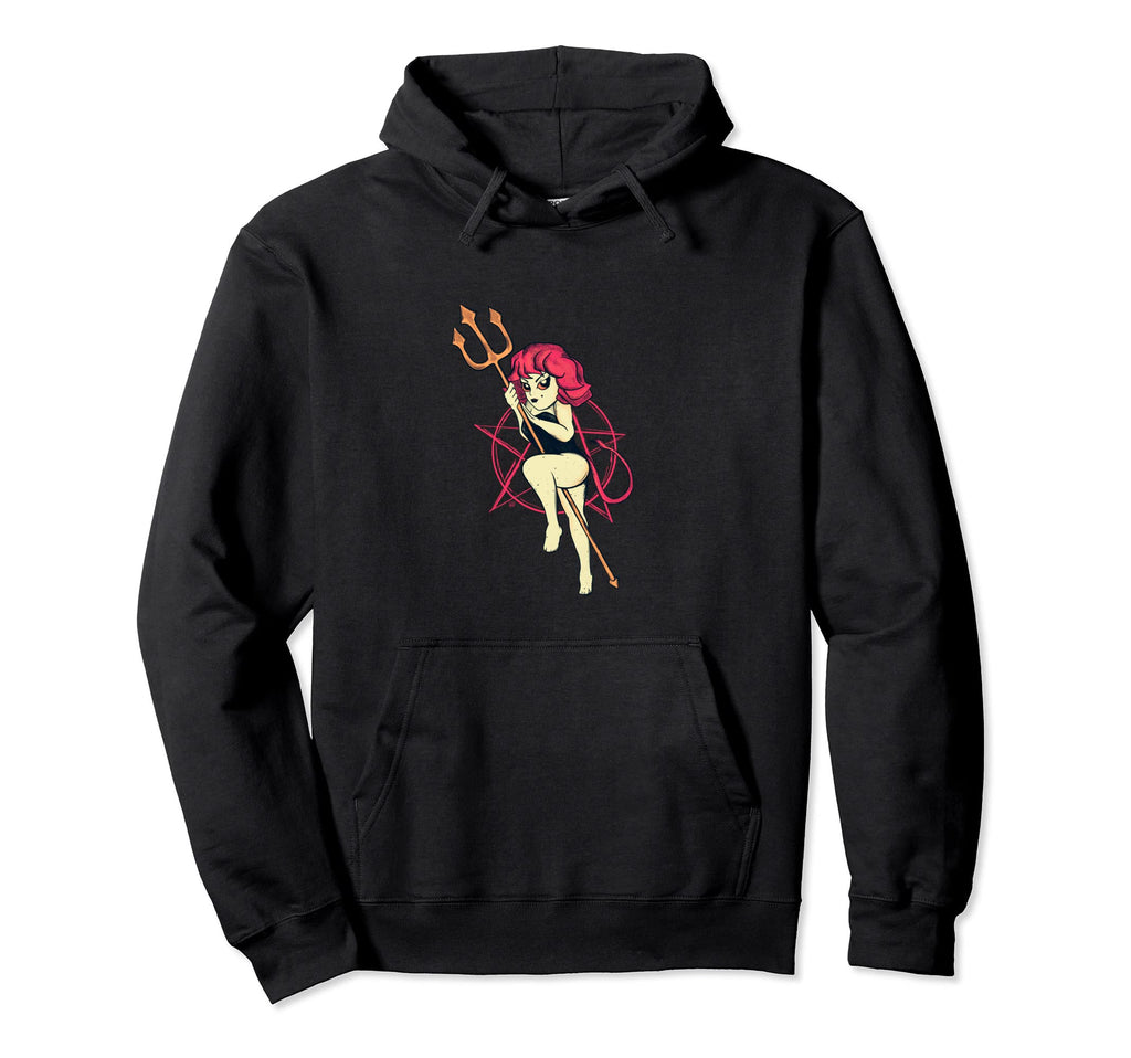 She Devil Pin Up Rockabilly Tattoo Art Hoodie - Novelty Apparel Men Women - T-Shirt, Sweatshirt, Hoodie
