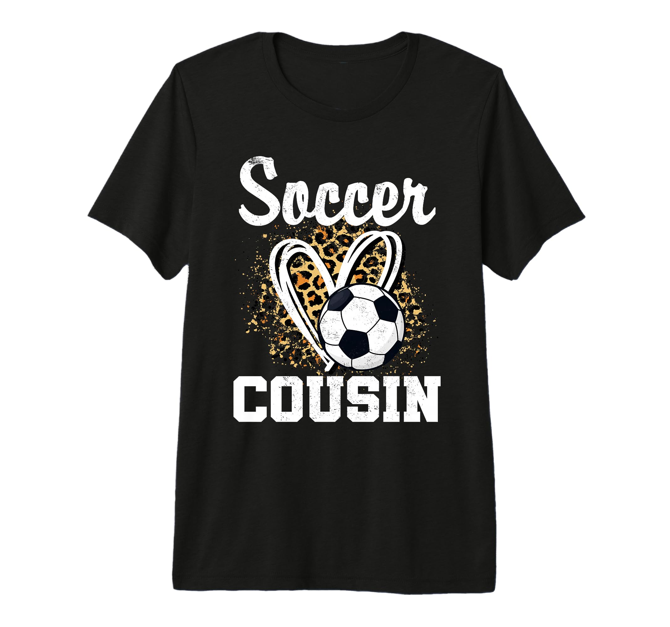 Soccer Cousin Leopard Heart Tri Blend T-Shirt - Custom Art Print Men Women - T-Shirt, Sweatshirt, Hoodie