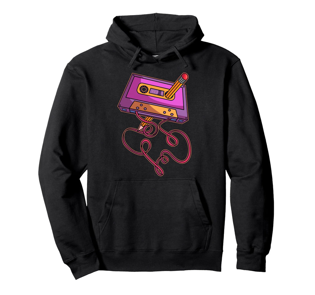 80S Cassette Tape Pencil 1980S Hoodie - Minimalist Print Men Women - T-Shirt, Sweatshirt, Hoodie