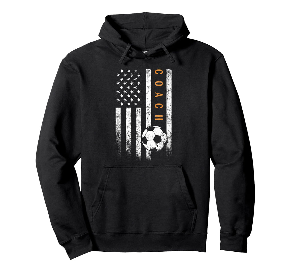 Soccer Coach American Flag Soccer Hoodie - Fun Novelty Design Unisex - T-Shirt, Sweatshirt, Hoodie