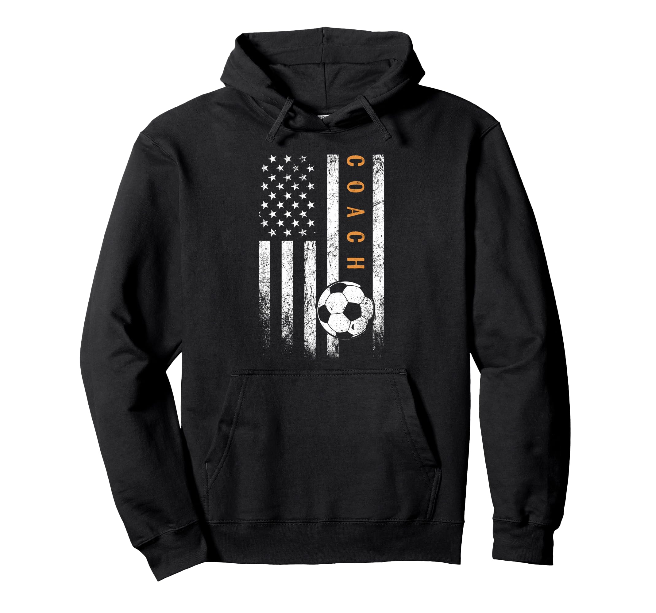 Soccer Coach American Flag Soccer Hoodie - Fun Novelty Design Unisex - T-Shirt, Sweatshirt, Hoodie