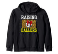 Raising Ballers Soccer Red Bow Ball Hoodie - Minimalist Print for Adults - T-Shirt, Sweatshirt, Hoodie