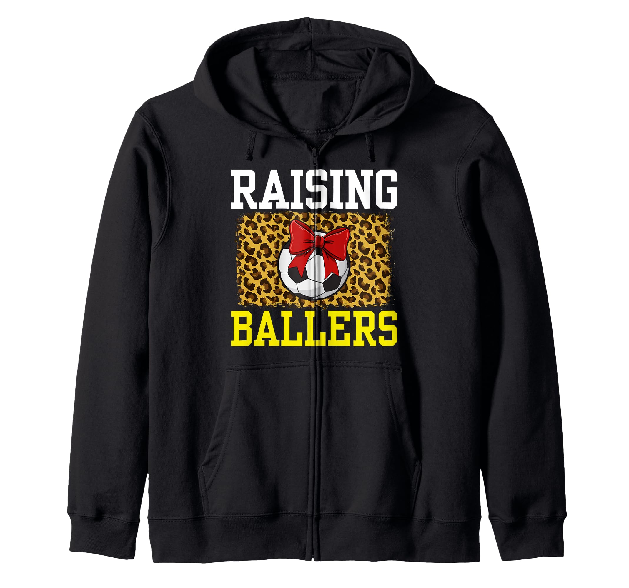 Raising Ballers Soccer Red Bow Ball Hoodie - Minimalist Print for Adults - T-Shirt, Sweatshirt, Hoodie