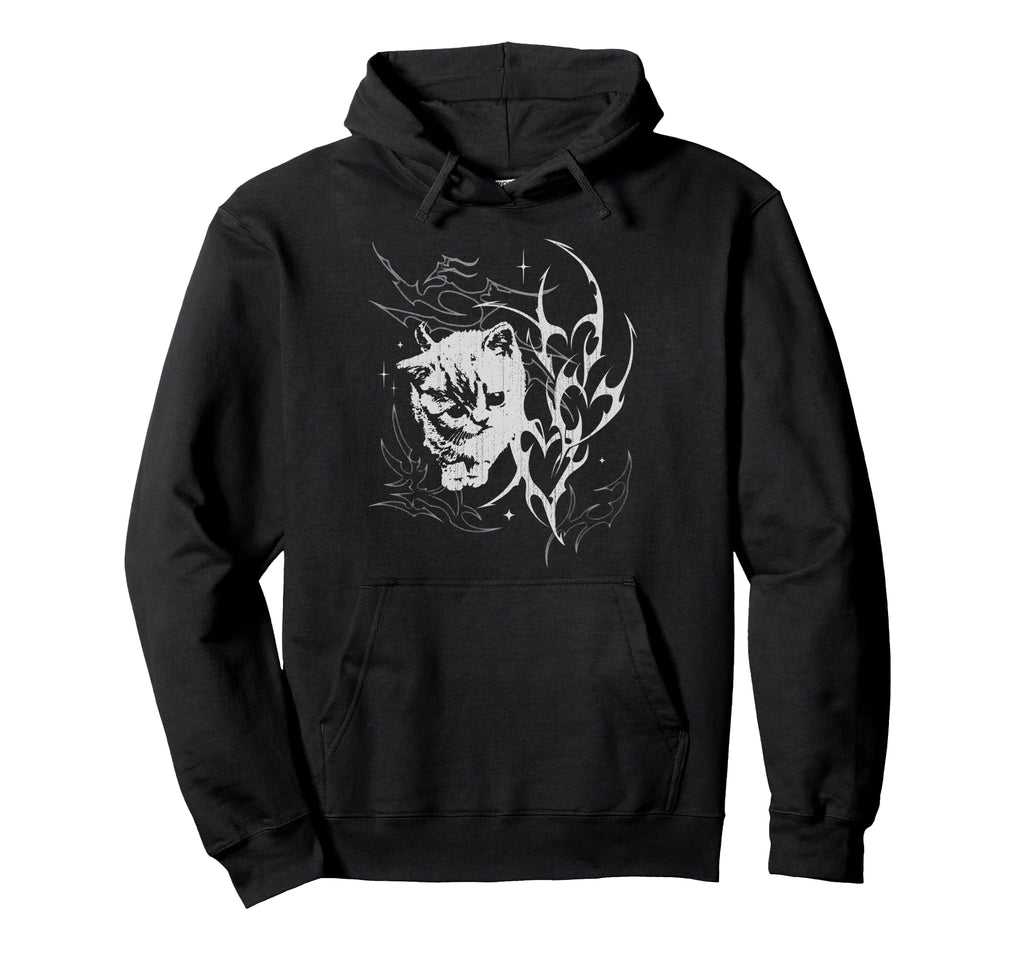 Y2K Cat Emo Goth 90S 2000S Grunge Hoodie - Streetwear Style Unisex - T-Shirt, Sweatshirt, Hoodie