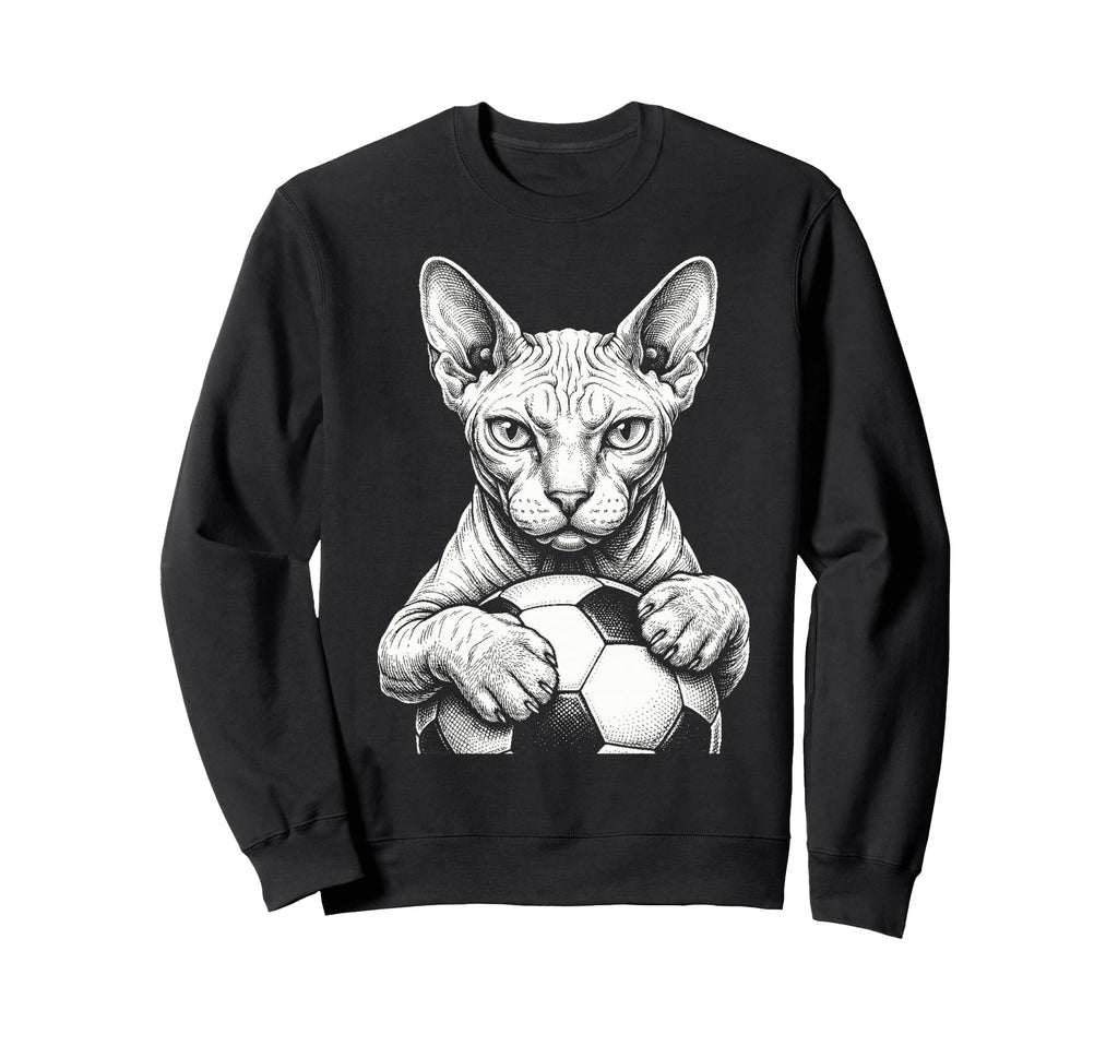 Hairless Sphynx Cat Holding Sweatshirt - Casual Everyday Wear Men Women - T-Shirt, Sweatshirt, Hoodie