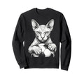 Hairless Sphynx Cat Holding Sweatshirt - Casual Everyday Wear Men Women - T-Shirt, Sweatshirt, Hoodie