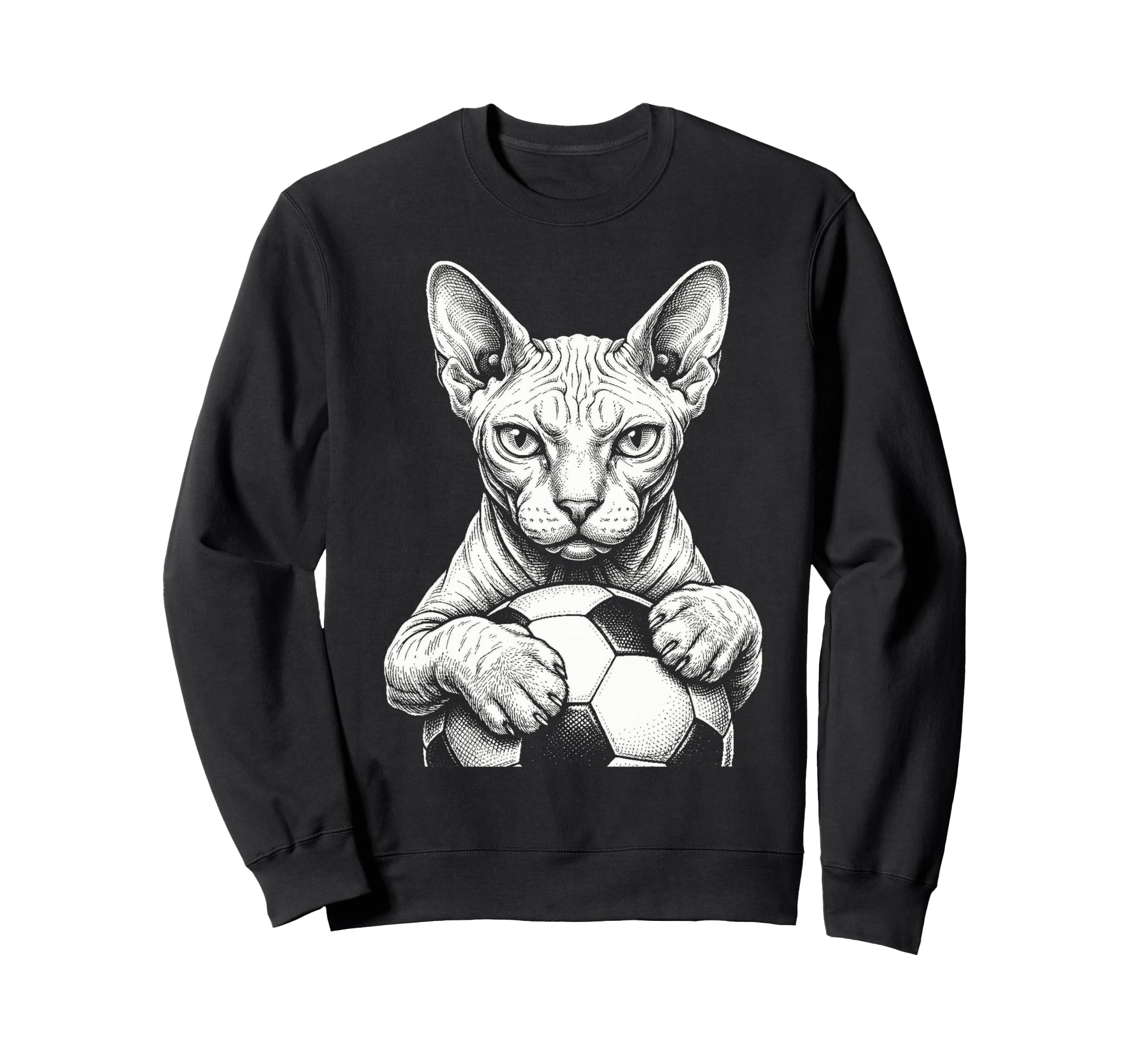 Hairless Sphynx Cat Holding Sweatshirt - Casual Everyday Wear Men Women - T-Shirt, Sweatshirt, Hoodie