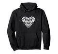 Heart Shaped Soccer Ball Pattern Hoodie - Minimalist Print Unisex - T-Shirt, Sweatshirt, Hoodie