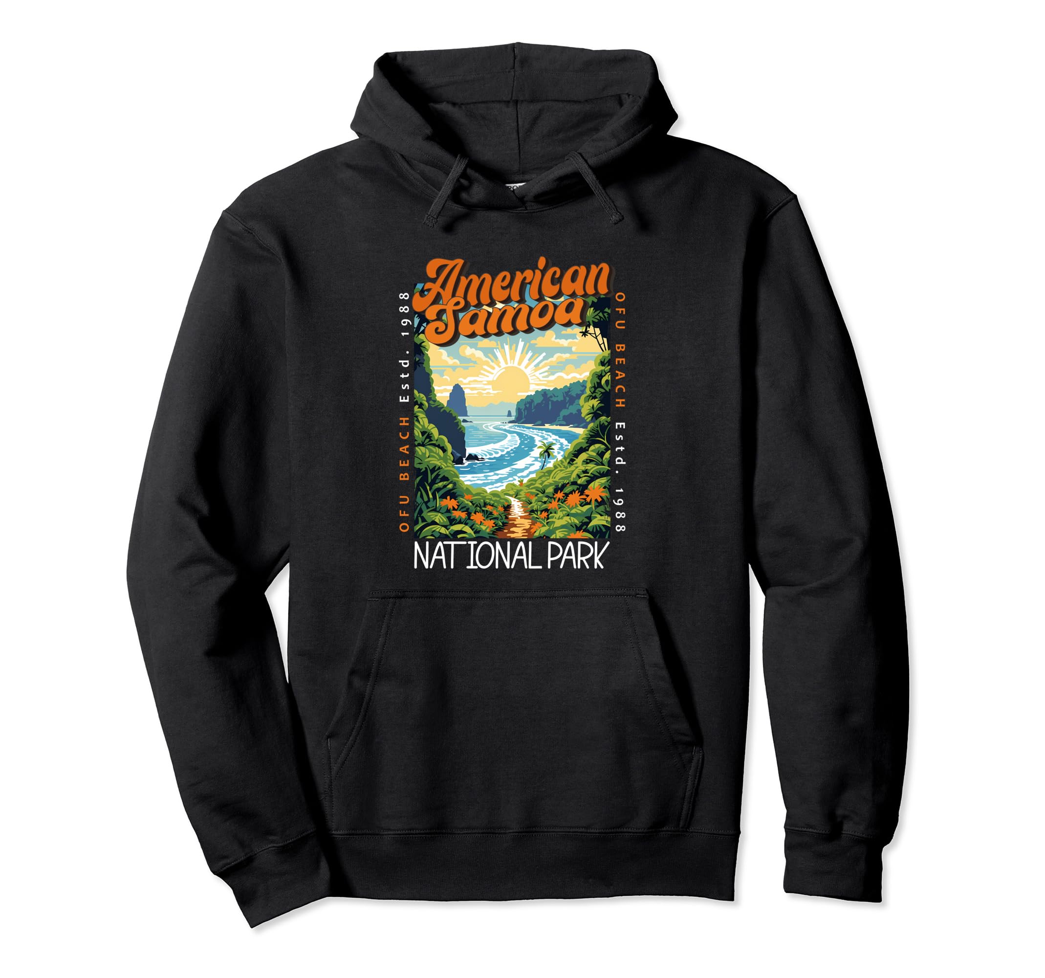 American Samoa National Park Distressed Hoodie - Graphic Print for Adults - T-Shirt, Sweatshirt, Hoodie