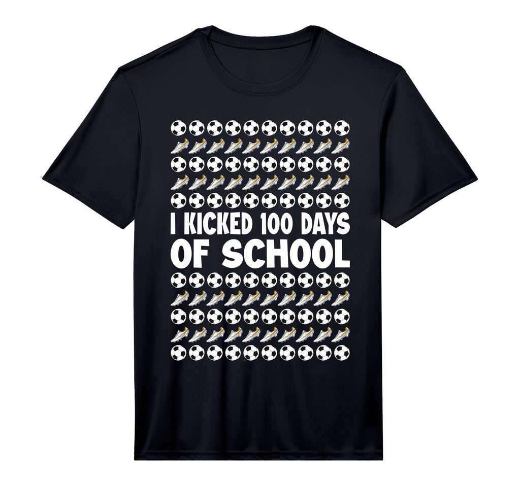 I Kicked 100 Days School Soccer T-Shirt - Minimalist Print Men Women - T-Shirt, Sweatshirt, Hoodie