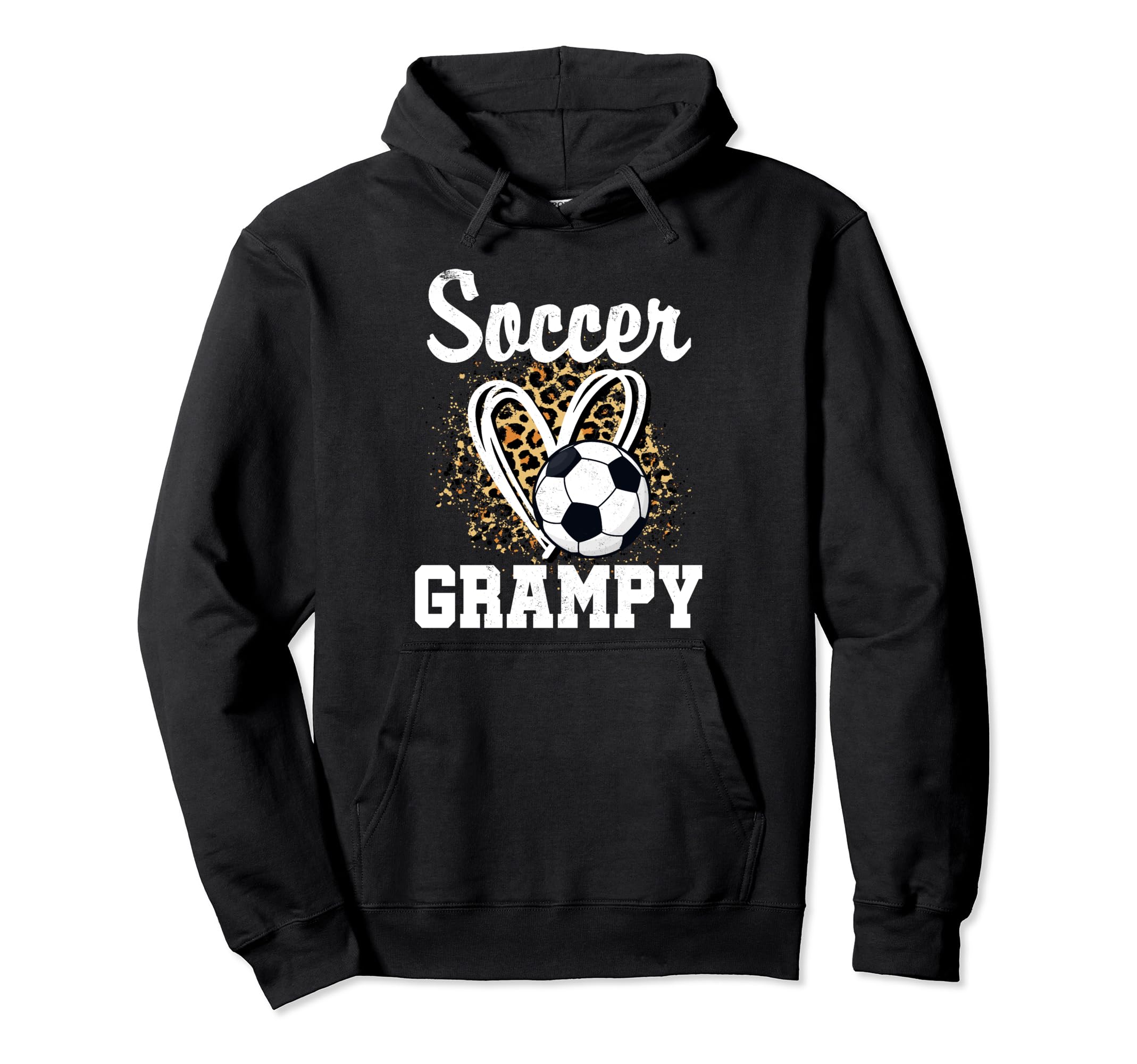 Soccer Grampy Leopard Heart Hoodie - Casual Everyday Wear Men Women - T-Shirt, Sweatshirt, Hoodie