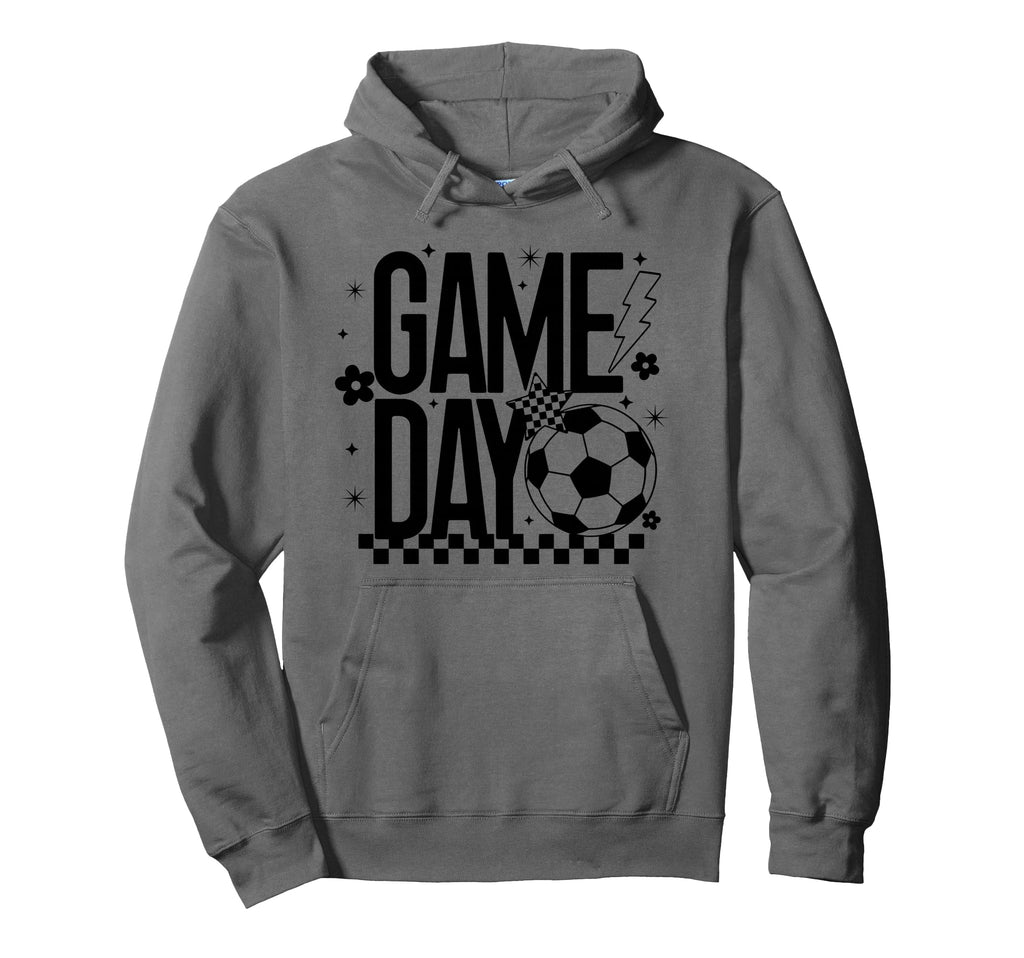 Game Day Soccer Season Mom Checkered Hoodie - Casual Everyday Wear Unisex - T-Shirt, Sweatshirt, Hoodie