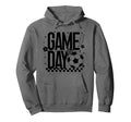 Game Day Soccer Season Mom Checkered Hoodie - Casual Everyday Wear Unisex - T-Shirt, Sweatshirt, Hoodie
