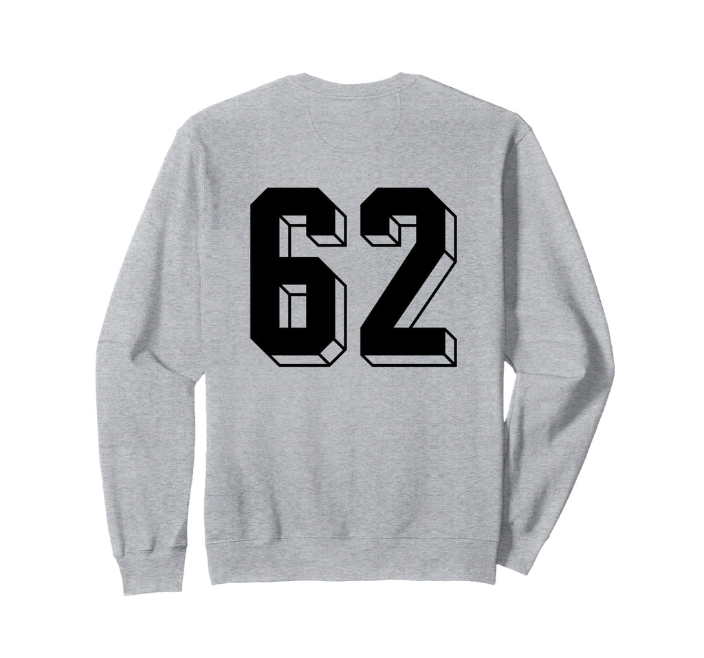 Number 62 Backside 80S 90S Team Sweatshirt - Minimalist Print Unisex - T-Shirt, Sweatshirt, Hoodie