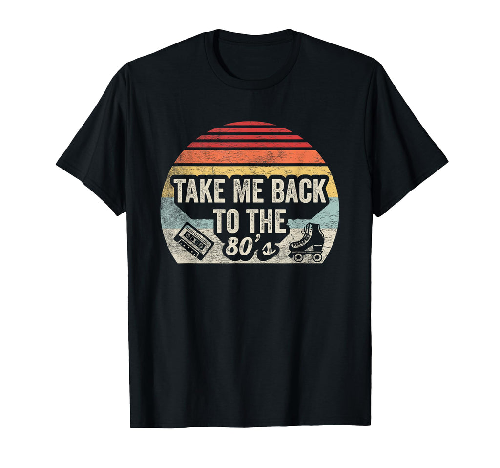 Take Me Back To 80S Cassette Roller Skate T-Shirt - Custom Art Print Unisex - T-Shirt, Sweatshirt, Hoodie