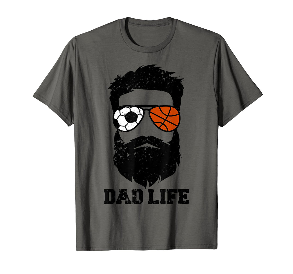 Soccer Basketball Dad Messy Hair T-Shirt - Casual Everyday Wear for Adults - T-Shirt, Sweatshirt, Hoodie