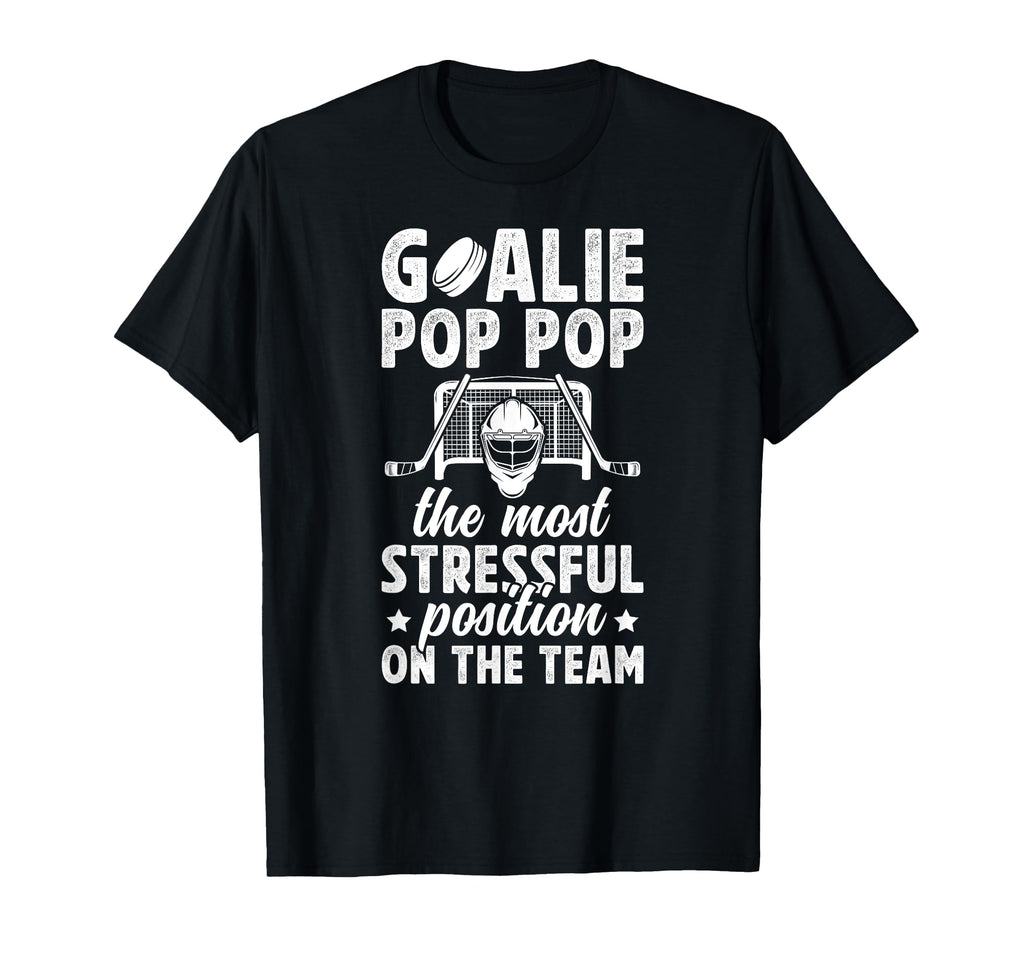 Funny Hockey Goalie Pop Pop Ice Hockey T-Shirt - Minimalist Print Unisex - T-Shirt, Sweatshirt, Hoodie