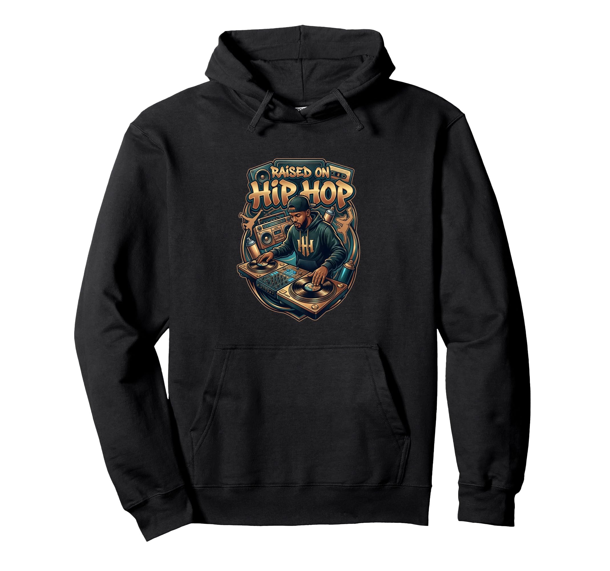 Raised Hip Hop Old School Rap Hoodie - Trendy Graphic Men Women - T-Shirt, Sweatshirt, Hoodie
