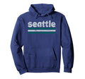 Seattle Washington Three Stripe Hoodie - Novelty Apparel for Adults - T-Shirt, Sweatshirt, Hoodie