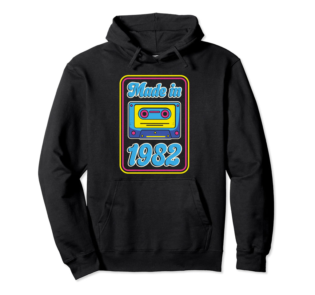 Made 1982 80S Music Cassette Tape Hoodie - Fun Novelty Design Men Women - T-Shirt, Sweatshirt, Hoodie
