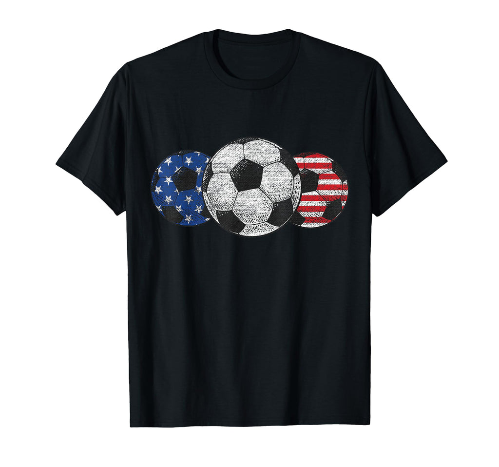 Soccer Red White Blue American Flag T-Shirt - Aesthetic Graphic for Adults - T-Shirt, Sweatshirt, Hoodie