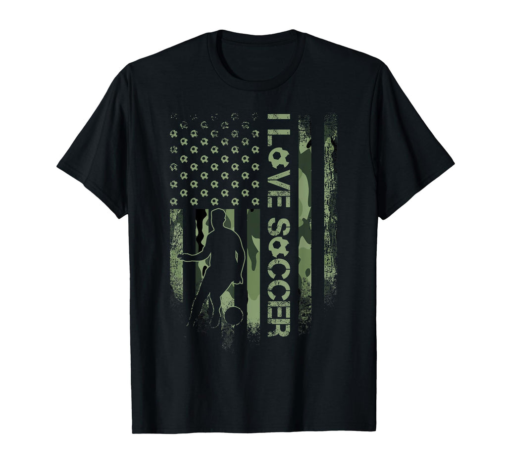 Usa Camouflage I Love Soccer Football T-Shirt - Streetwear Style Men Women - T-Shirt, Sweatshirt, Hoodie