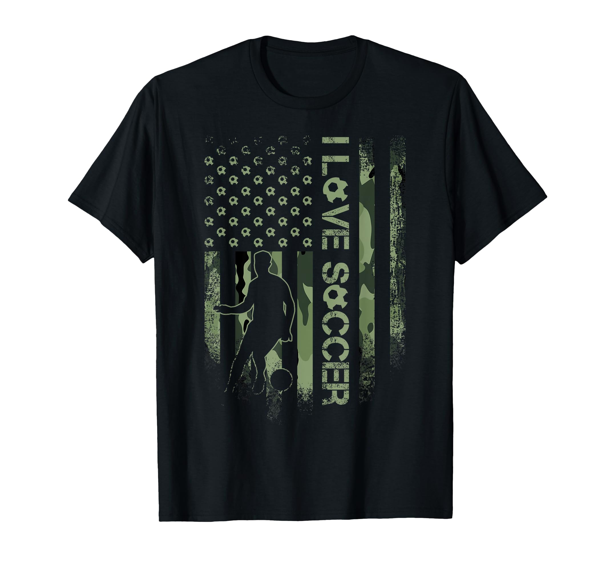 Usa Camouflage I Love Soccer Football T-Shirt - Streetwear Style Men Women - T-Shirt, Sweatshirt, Hoodie