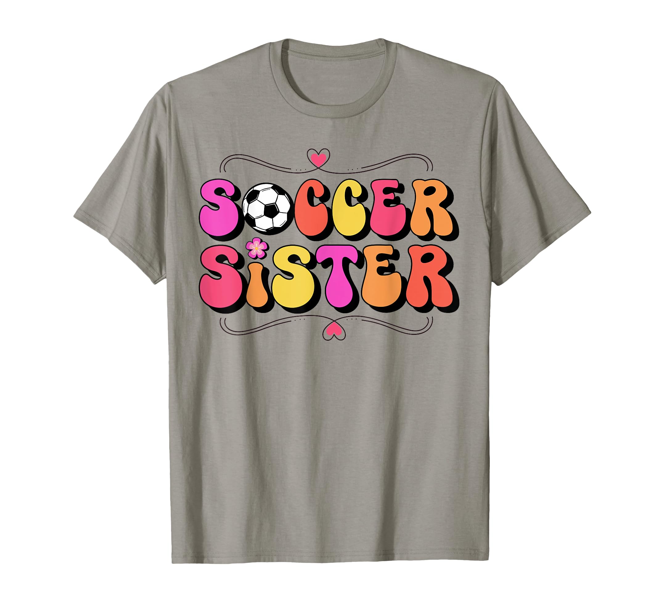 Proud Soccer Sister Heart T-Shirt - Graphic Print for Adults - T-Shirt, Sweatshirt, Hoodie