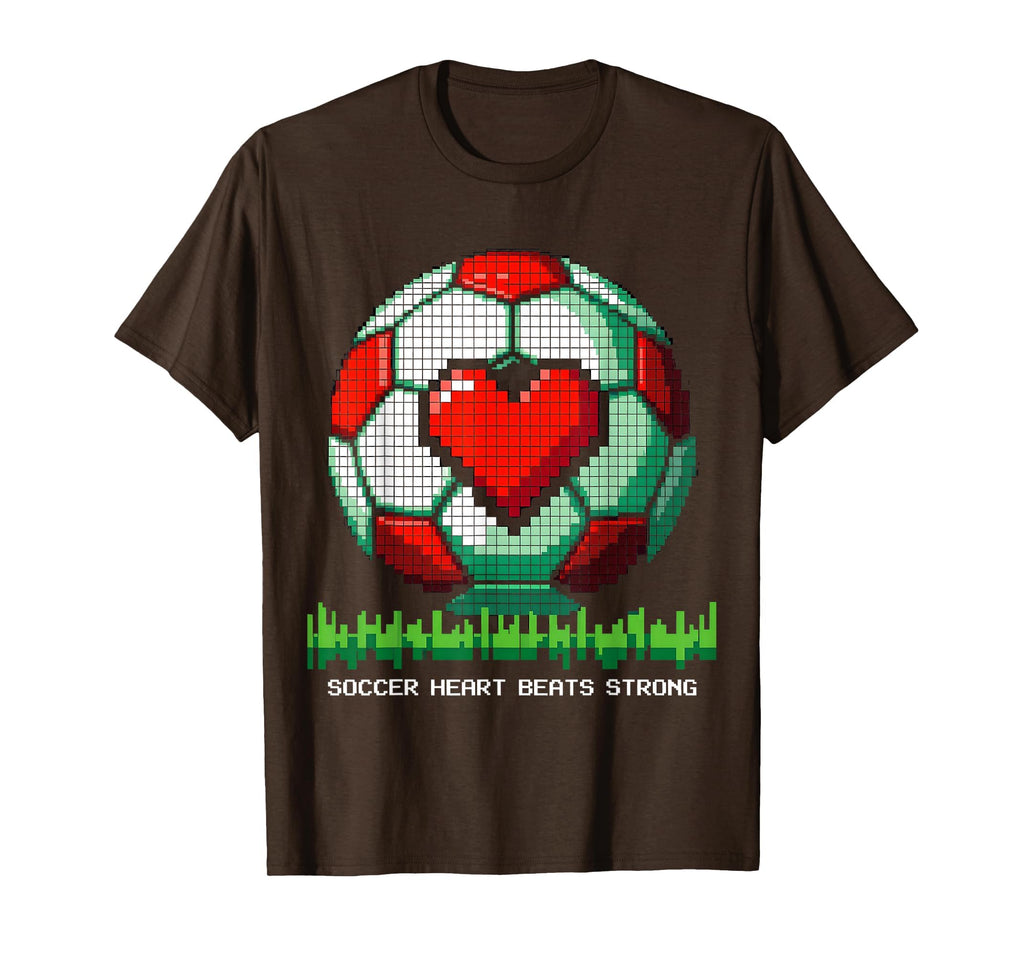 Soccer Heart Beats Strong Mens Fan T-Shirt - Custom Art Print Unisex - T-Shirt, Sweatshirt, Hoodie