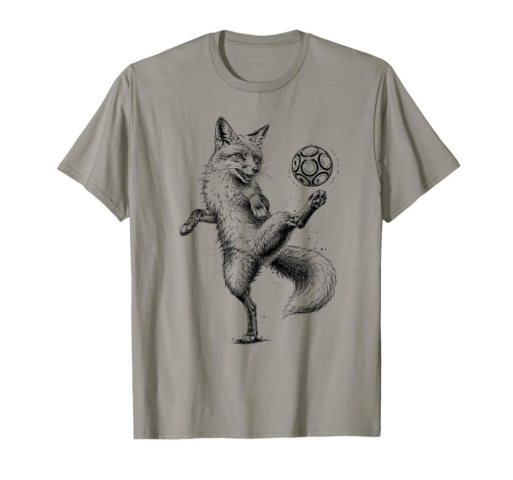 Funny Fox Freestyling Soccer Ball T-Shirt - Graphic Print Men Women - T-Shirt, Sweatshirt, Hoodie