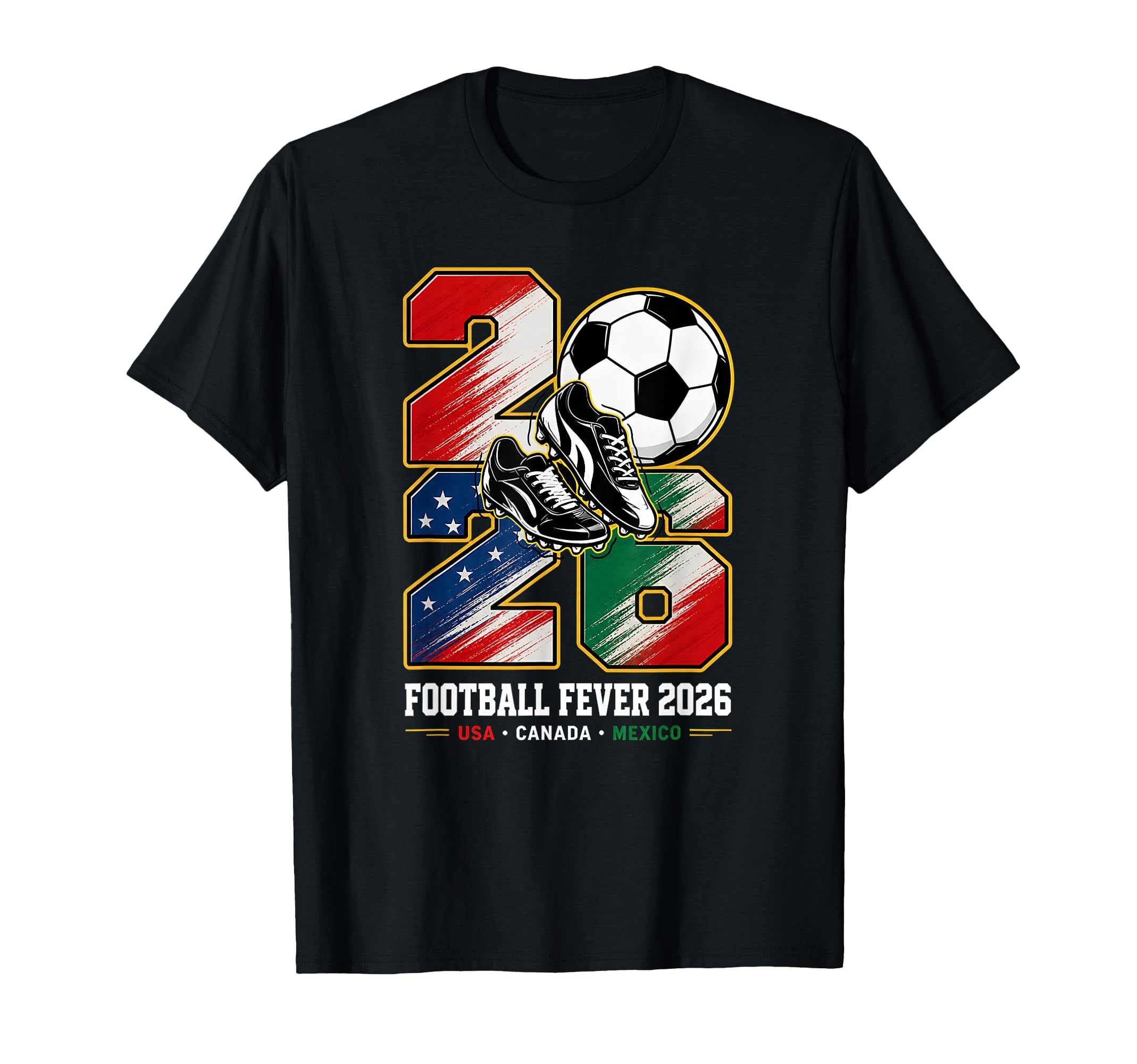 Football Fever 2026 Usa Canada T-Shirt - Aesthetic Graphic for Adults - T-Shirt, Sweatshirt, Hoodie
