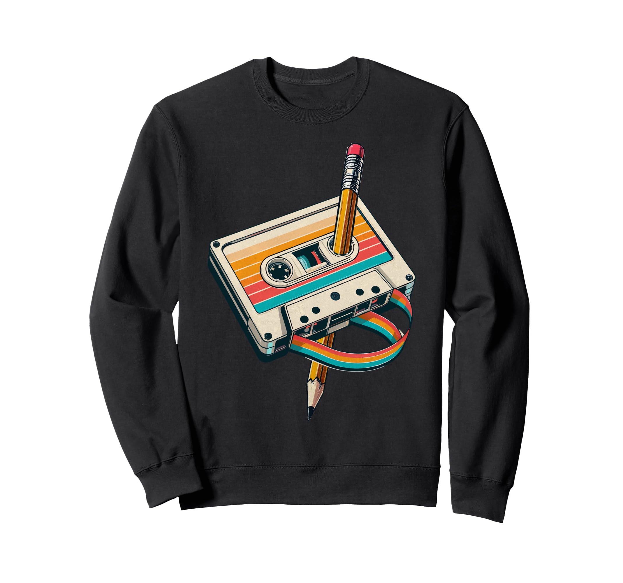 Pencil Rewind Cassette Tape Sweatshirt - Aesthetic Graphic Unisex - T-Shirt, Sweatshirt, Hoodie