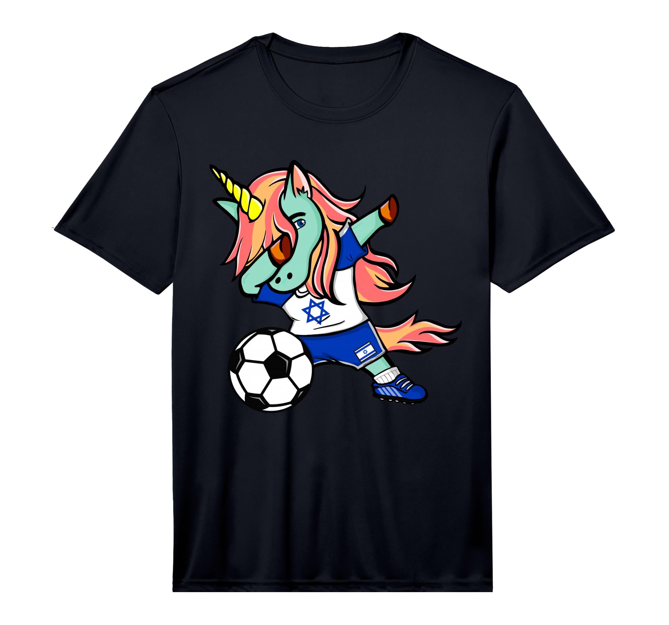 Funny Dabbing Unicorn Israel Football T-Shirt - Graphic Print Men Women - T-Shirt, Sweatshirt, Hoodie