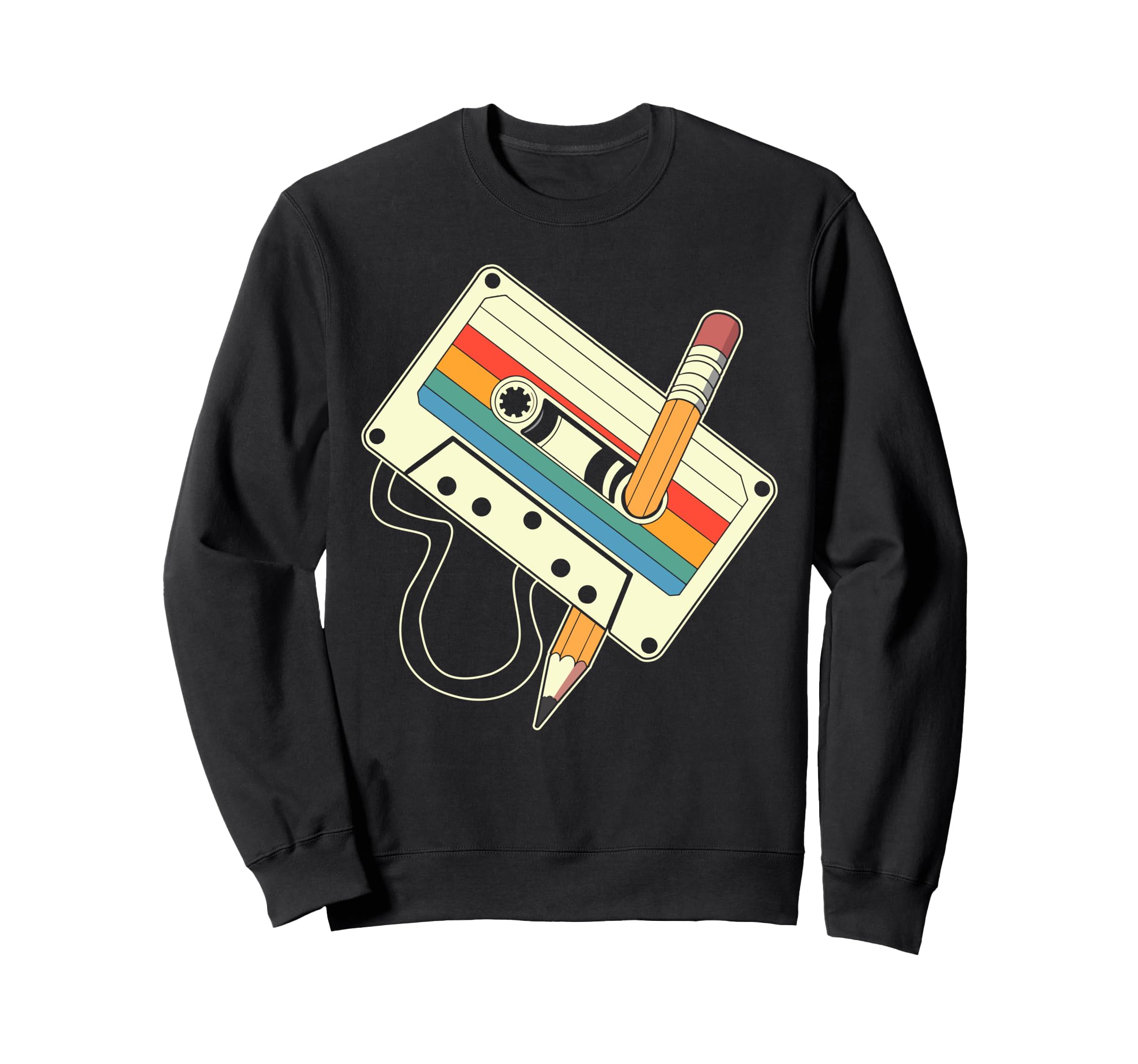80S 90S Music Mixtape Cassette Sweatshirt - Minimalist Print Men Women - T-Shirt, Sweatshirt, Hoodie