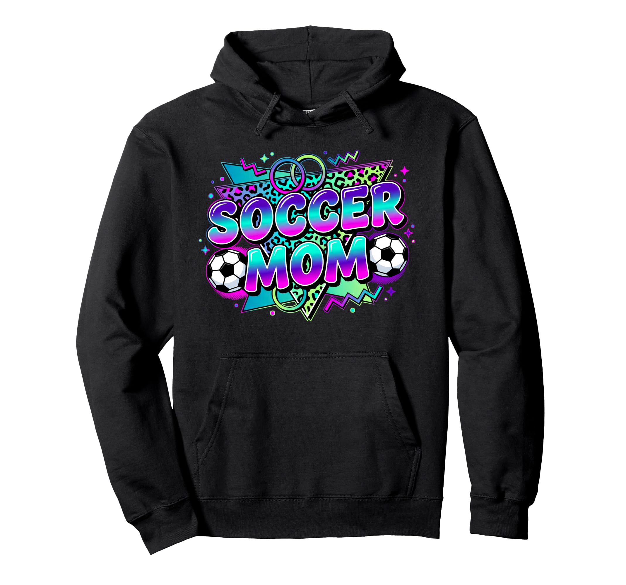 Soccer Mom Leopard Game Day Sideline Hoodie - Casual Everyday Wear Unisex - T-Shirt, Sweatshirt, Hoodie
