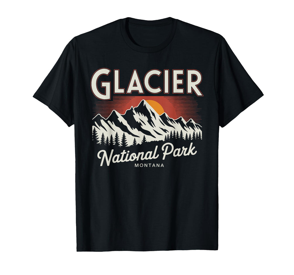 Glacier National Park Montana Usa Nature T-Shirt - Custom Art Print Unisex - T-Shirt, Sweatshirt, Hoodie