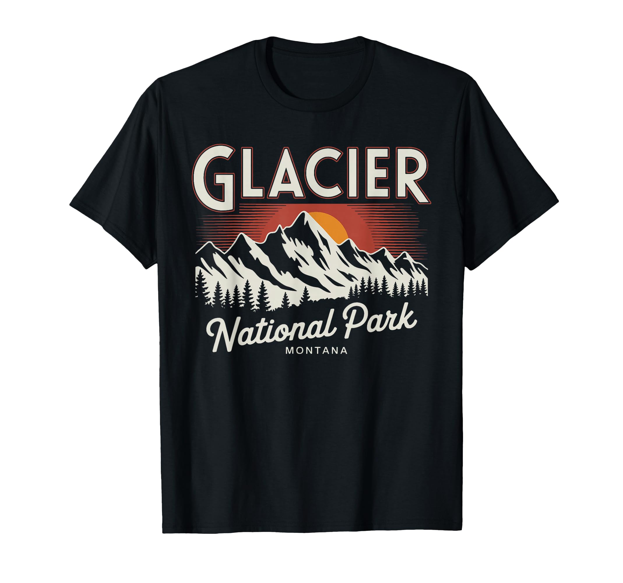 Glacier National Park Montana Usa Nature T-Shirt - Custom Art Print Unisex - T-Shirt, Sweatshirt, Hoodie