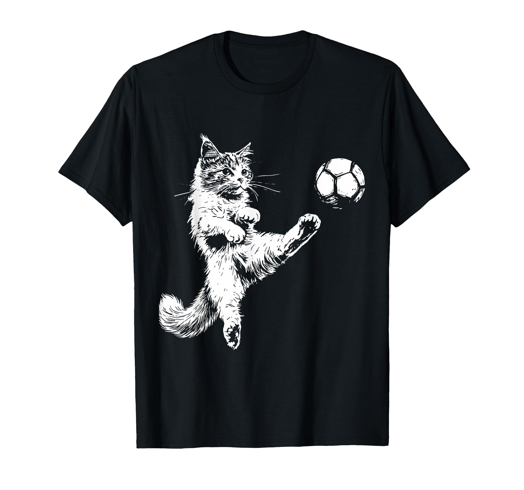 Kitten Playing Soccer Funny Cat Lover T-Shirt - Aesthetic Graphic Unisex - T-Shirt, Sweatshirt, Hoodie