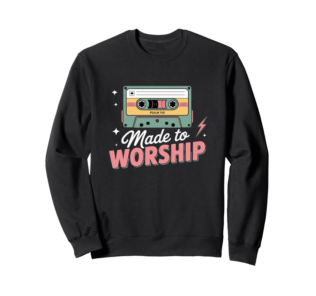 Made To Worship Psalm 150 Cassette Sweatshirt - Minimalist Print Men Women - T-Shirt, Sweatshirt, Hoodie