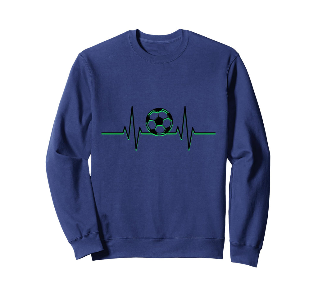 Soccer Ball Heartbeat Ekg Pulse Green Sweatshirt - Novelty Apparel Unisex - T-Shirt, Sweatshirt, Hoodie