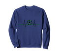 Soccer Ball Heartbeat Ekg Pulse Green Sweatshirt - Novelty Apparel Unisex - T-Shirt, Sweatshirt, Hoodie