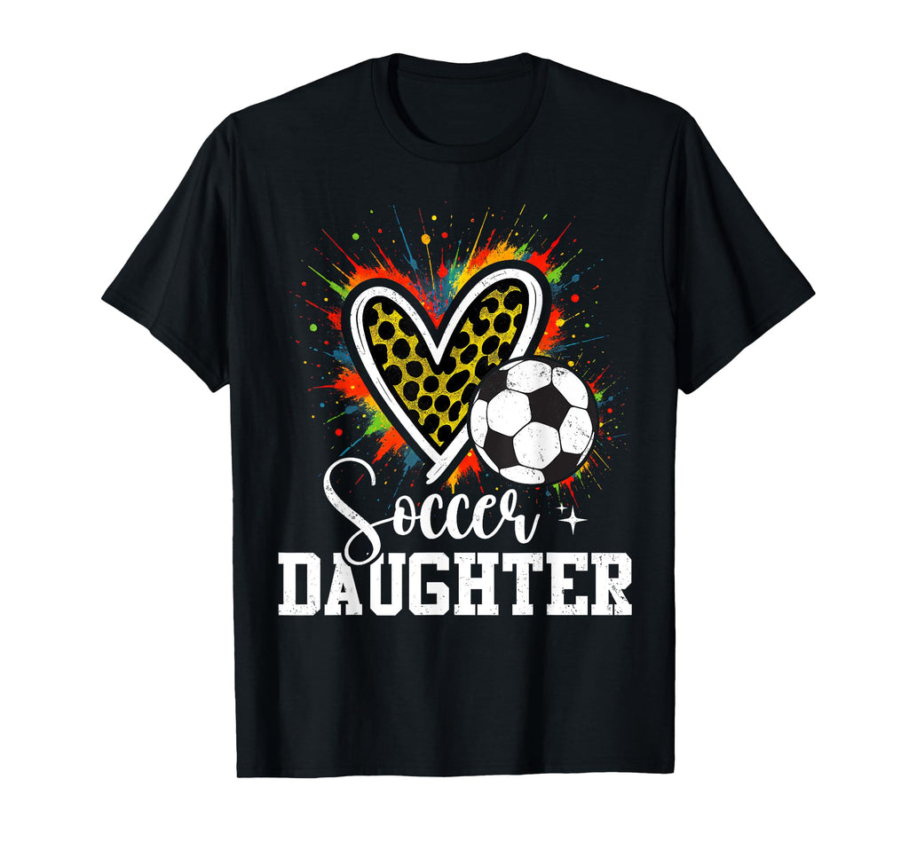My Favorite Soccer Ball Daughter Leopard Hoodie - Graphic Print Men Women - T-Shirt, Sweatshirt, Hoodie